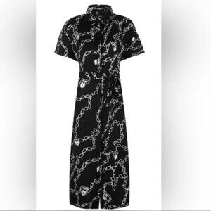 Disturbia Black Chain Print Shirt Dress